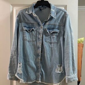 Anthropologie Light Blue Denim Jacket